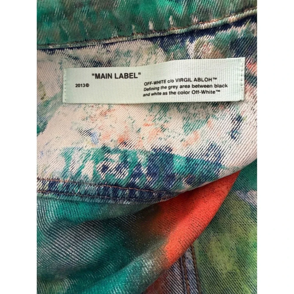 Off-White 2019 Multi-Color Tie-Dye Denim Jacket Virgil Abloh Mens‎ XL - Picture 10 of 16